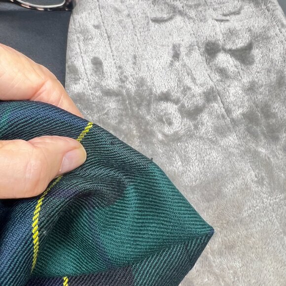 Vintage Escada Couture Plaid Wool Pants Green Yellow Red Tartan Pleated Front 38 - Picture 13 of 13